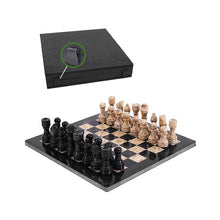 Load image into Gallery viewer, Marble 30cm Chess Set - Black & Coral
