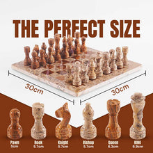 Load image into Gallery viewer, Marble 30cm Chess Set - Coral & Red