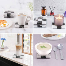 Load image into Gallery viewer, Marble Coasters Set of 4 - Checker Design