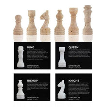 Load image into Gallery viewer, 38cm Chess Set With Storage Box - Travertine & White