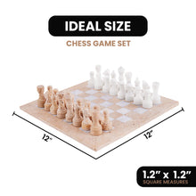 Load image into Gallery viewer, 30cm Chess Set With Storage Box - Travertine and White