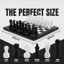 Load image into Gallery viewer, Marble 30cm Chess Set - Black & White