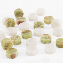 Load image into Gallery viewer, Checkers Figures - White & Green