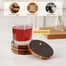 Load image into Gallery viewer, Round Coaster Plates Set of 4 - Checkers Design