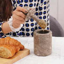 Load image into Gallery viewer, Premium Marble Honey Jar with Dipper Lid