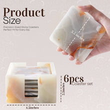 Load image into Gallery viewer, Marble Square Coasters Set