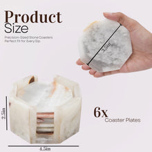 Load image into Gallery viewer, Marble Star Coasters Set Includes Elegant Holder