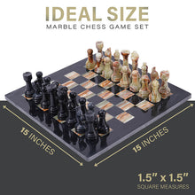 Load image into Gallery viewer, marble-38cm-chess-set-black-and-green-7