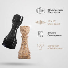 Load image into Gallery viewer, Marble 38cm Chess Set - Coral & Black