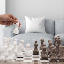 Load image into Gallery viewer, Marble 38cm Chess Set - Oceanic & White