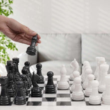 Load image into Gallery viewer, marble-38cm-chess-set-white-and-black