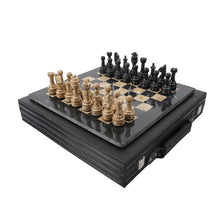 Load image into Gallery viewer, Marble 38cm Chess Set - Black & Coral