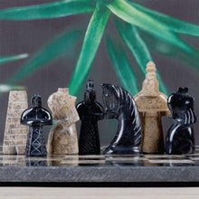 Load image into Gallery viewer, marble-elite-38cm-black-and-coral chess-set