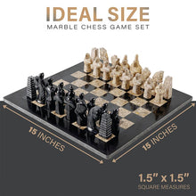 Load image into Gallery viewer, marble-elite-38cm-black-and-coral chess-set