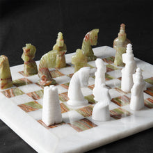 Load image into Gallery viewer, marble-elite-38cm-white-green-chess-set-2