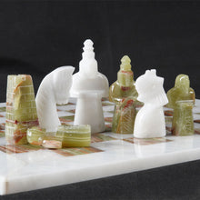 Load image into Gallery viewer, marble-elite-38cm-white-green-chess-set-2
