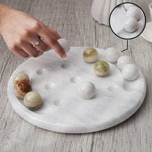 Load image into Gallery viewer, marble-tic-tac-toe-game-green-color