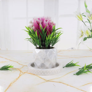 planter, indoor planter, marble planter