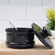 Load image into Gallery viewer, Marble Salt Cellar Elegant Container with Lid and Spoon
