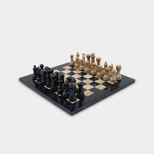 Load image into Gallery viewer, Marble 25cm Chess Set Black &amp; Coral
