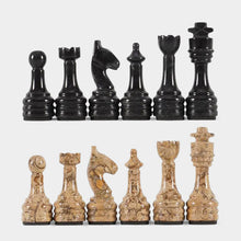 Load image into Gallery viewer, Chess Figures - Black &amp; Coral
