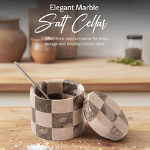 Load image into Gallery viewer, Salt Cellar with Spoon - Checkers Design
