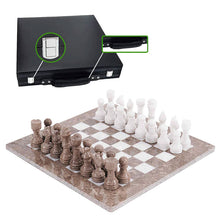 Load image into Gallery viewer, Marble 38cm Chess Set - Oceanic &amp; White
