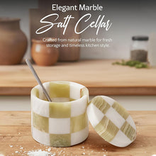 Load image into Gallery viewer, Salt Cellar with Spoon - Checkers Design
