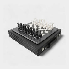 Load image into Gallery viewer, Marble 38cm Chess Set - Black &amp; White
