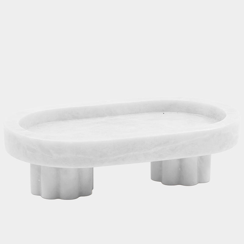 Marble Oval Tray with Stand