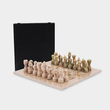 Load image into Gallery viewer, Marble 38cm Chess Set - Verona and Green
