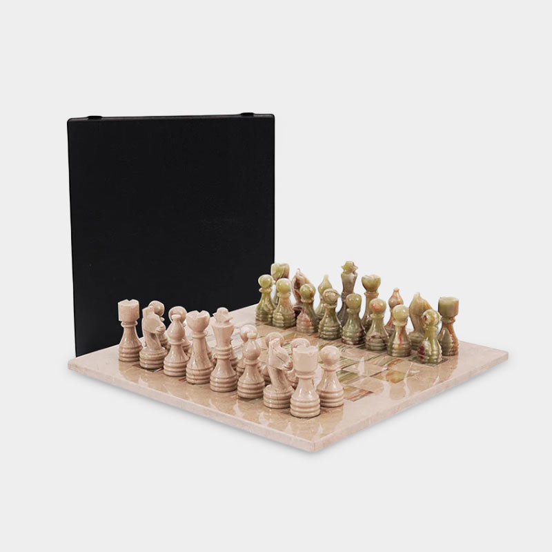 Marble 38cm Chess Set - Verona and Green