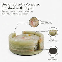 Load image into Gallery viewer, Round Coaster Set With Holder - Set of 4
