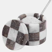 Load image into Gallery viewer, Salt Cellar with Spoon - Checkers Design
