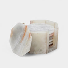 Load image into Gallery viewer, Marble Star Coasters Set Includes Elegant Holder
