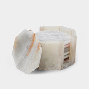 Marble Star Coasters Set Includes Elegant Holder