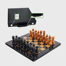 Load image into Gallery viewer, Marble 38cm Chess Set - Black &amp; Golden
