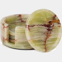 Load image into Gallery viewer, Round Coaster Set With Holder - Set of 4
