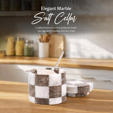 Load image into Gallery viewer, Salt Cellar with Spoon - Checkers Design
