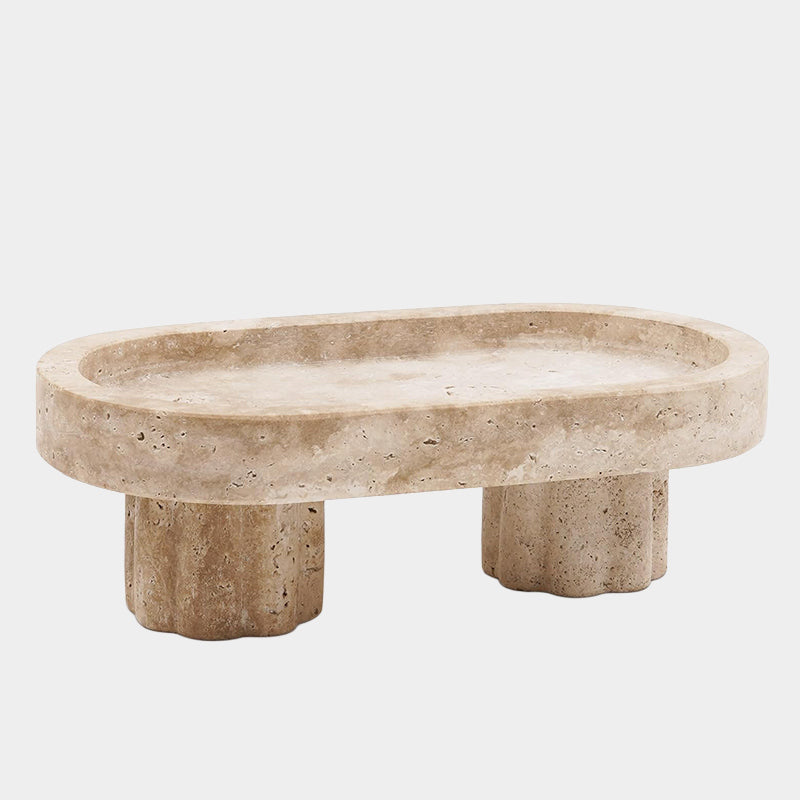 Marble Oval Tray with Stand
