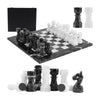 30cm Chess Set With Storage Box - Black Zebra & White