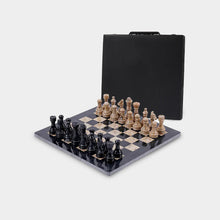 Load image into Gallery viewer, Marble 30cm Chess Set - Black &amp; Coral
