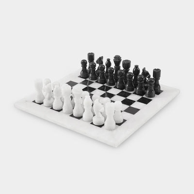 Marble 30cm Chess Set - White & Black