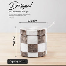 Load image into Gallery viewer, Salt Cellar with Spoon - Checkers Design
