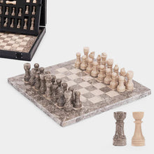 Load image into Gallery viewer, Marble 25cm Chess Set Oceanic &amp; Verona
