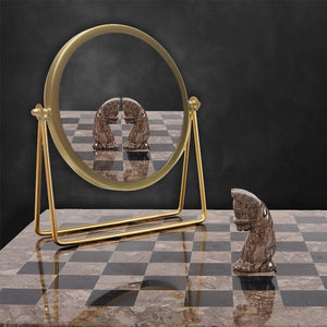 Marble 38cm Chess Set - Oceanic & Black