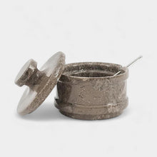 Load image into Gallery viewer, Marble Salt Cellar With Lid &amp; Spoon
