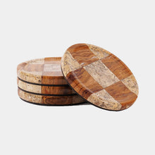 Load image into Gallery viewer, Round Coaster Plates Set of 4 - Checkers Design
