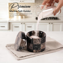 Load image into Gallery viewer, Salt Cellar with Spoon - Checkers Design
