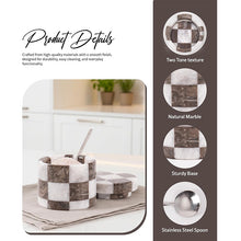 Load image into Gallery viewer, Salt Cellar with Spoon - Checkers Design
